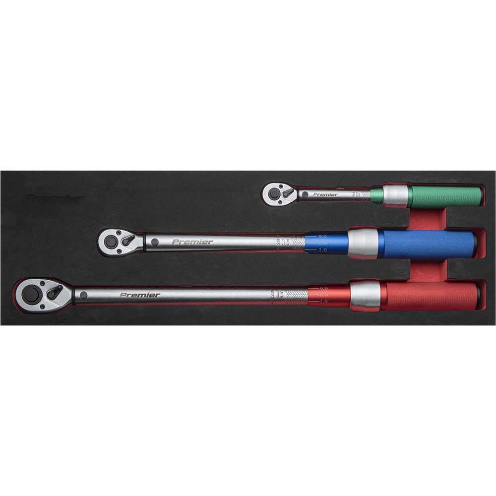 Image of Sealey 3 Piece Micrometer Torque Wrench Set