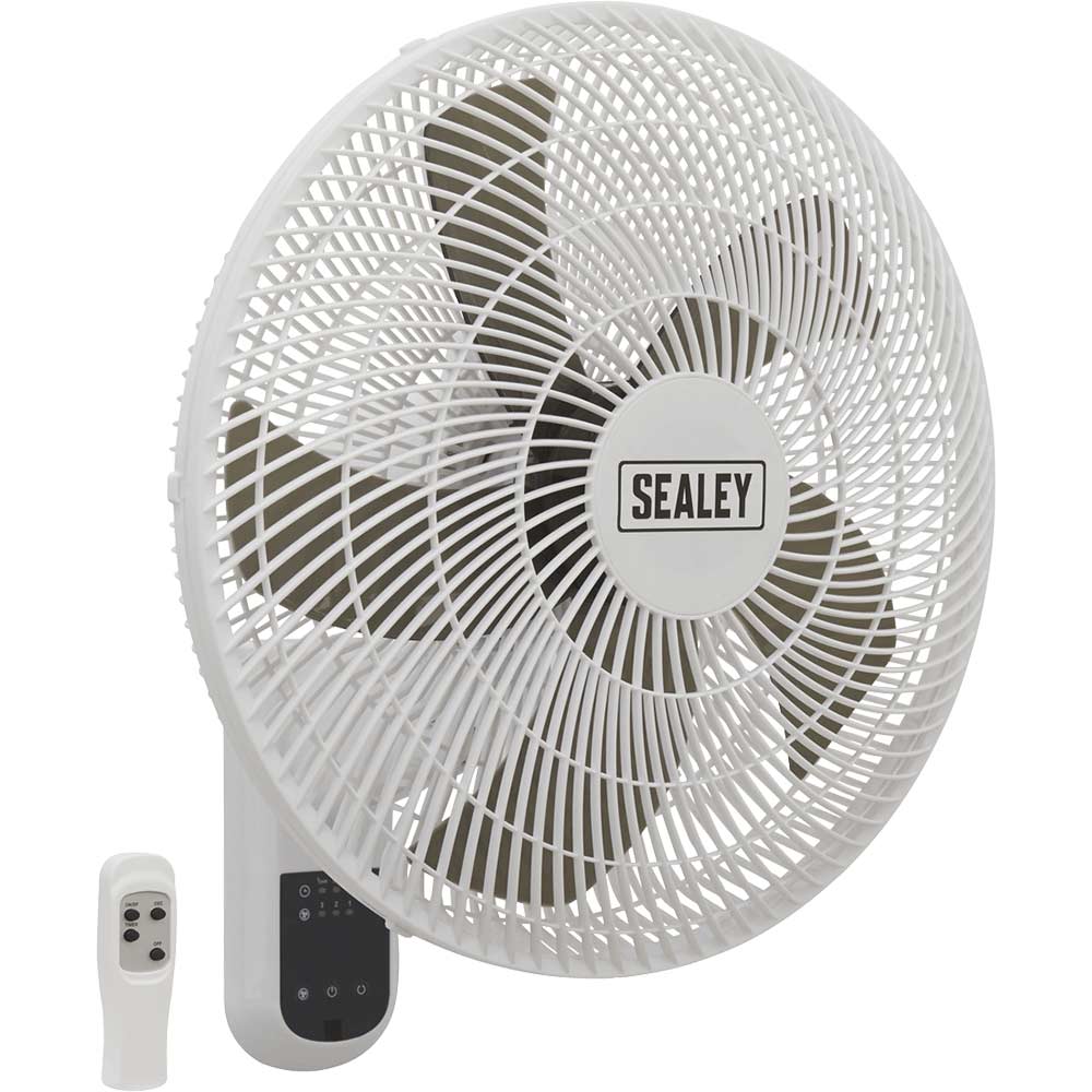 Sealey SWF18WR Remote Control Wall Fan 3 Speed 18" in UK Specification