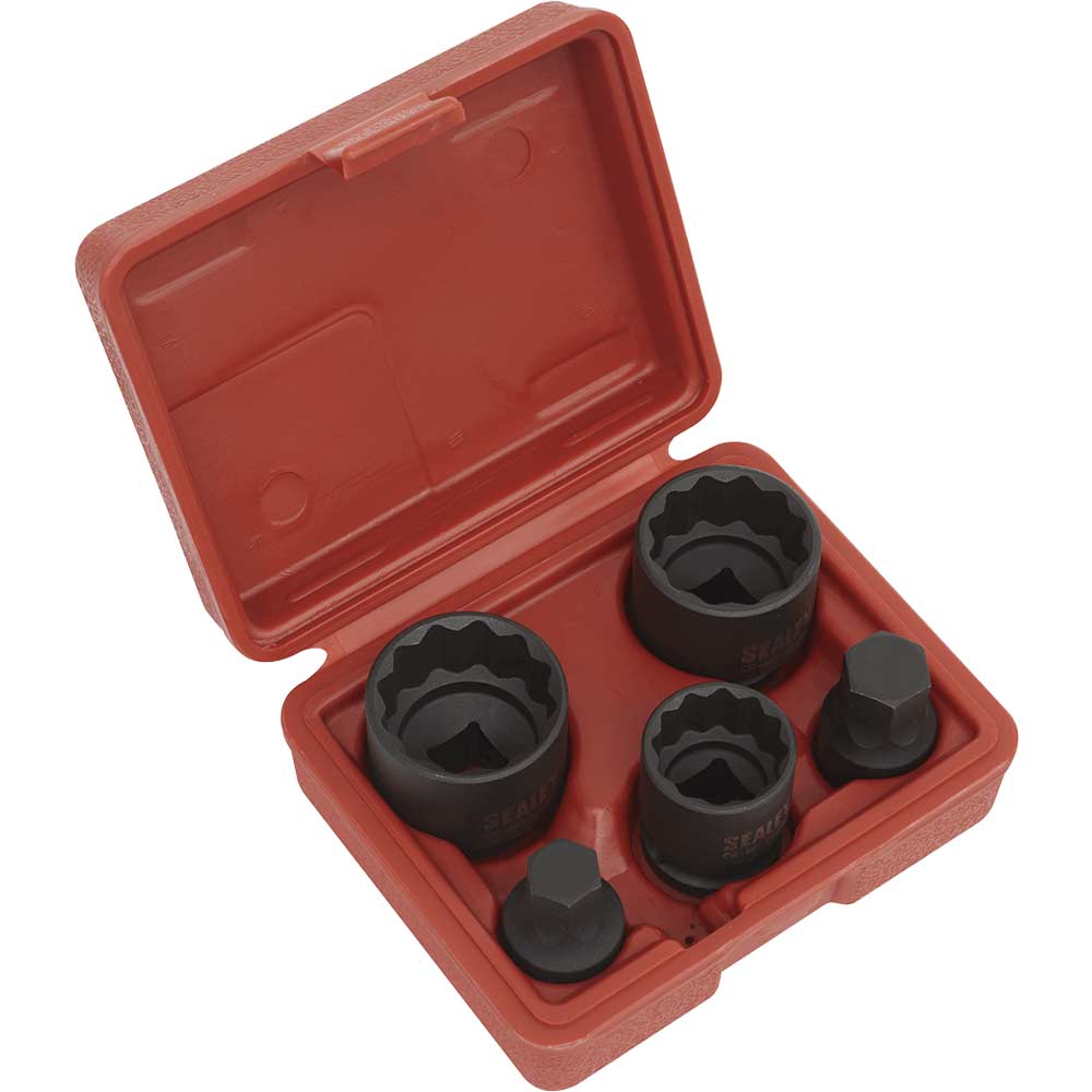 Image of Sealey 5 Piece 1/2" Drive Impact Hub Nut Socket and Bit Set for VAG Vehicles