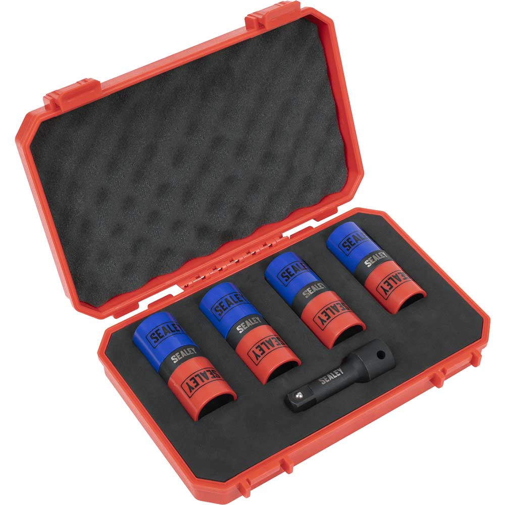 Sealey 5 Piece 1/2" Drive Double Ended Alloy Wheel Impact Socket Set 1/2