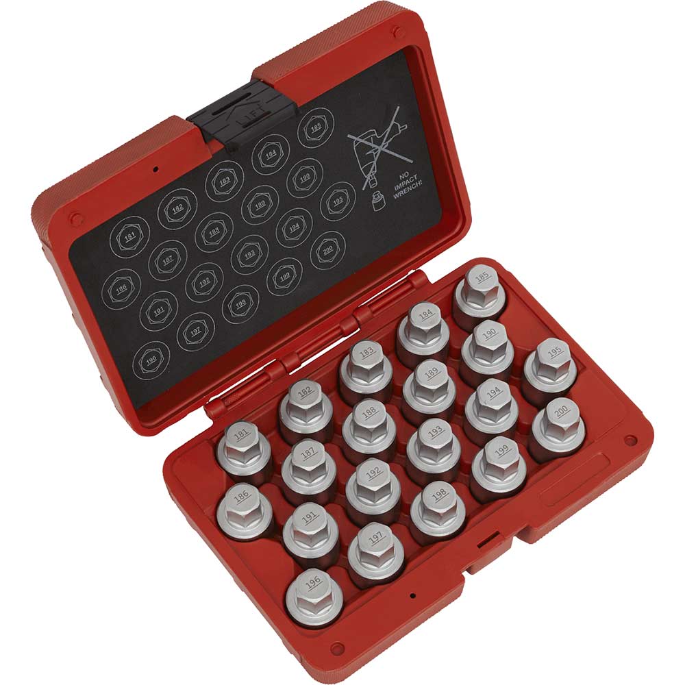 Sealey 20 Piece Locking Wheel Nut Key Set for Vauxhall C Vehicles