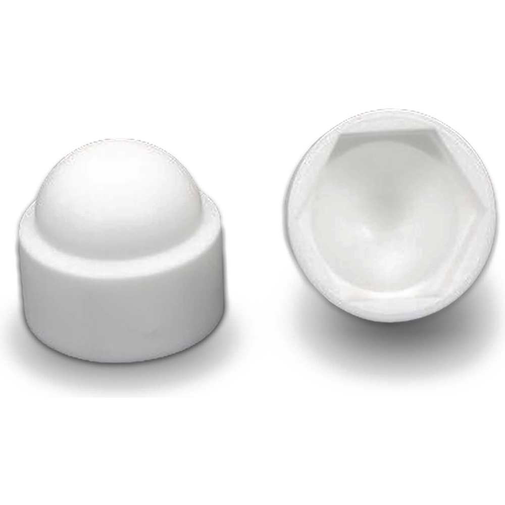 Sirius Plastic Nut Cover Cap White M8 Pack of 100