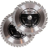 Sirius PRO2 2 Piece 165mm Cordless Circular Saw Blade Set