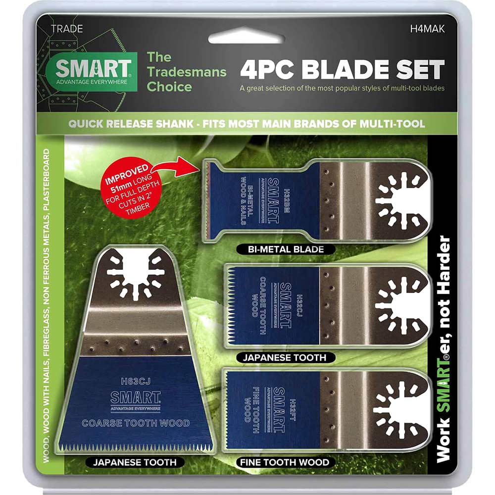 Image of Smart 4 Piece Trade Blade Oscillating Multi Tool Blade Set