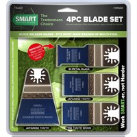 Smart 4 Piece Trade Blade Oscillating Multi Tool Blade Set 