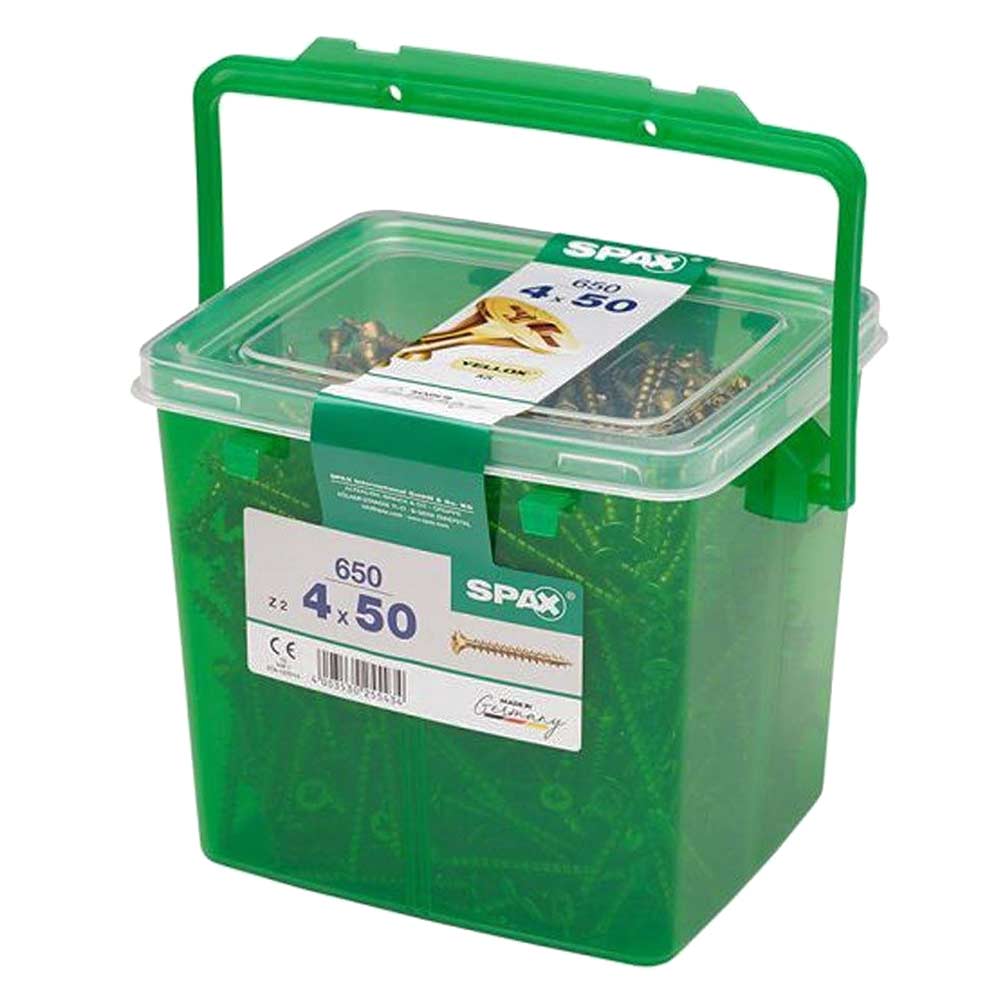 Spax S Self Countersinking Pozi Wood Screws Handy Tub 4mm 50mm Pack of 650
