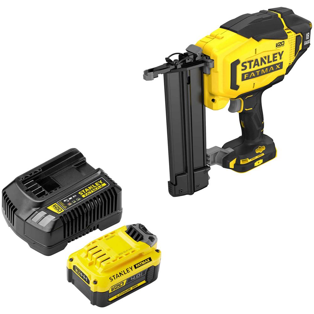Stanley Fatmax V20 Sfmcn618 18v Cordless 18g Second Fix Nail Gun 1 X 4ah Li-ion Charger No Case