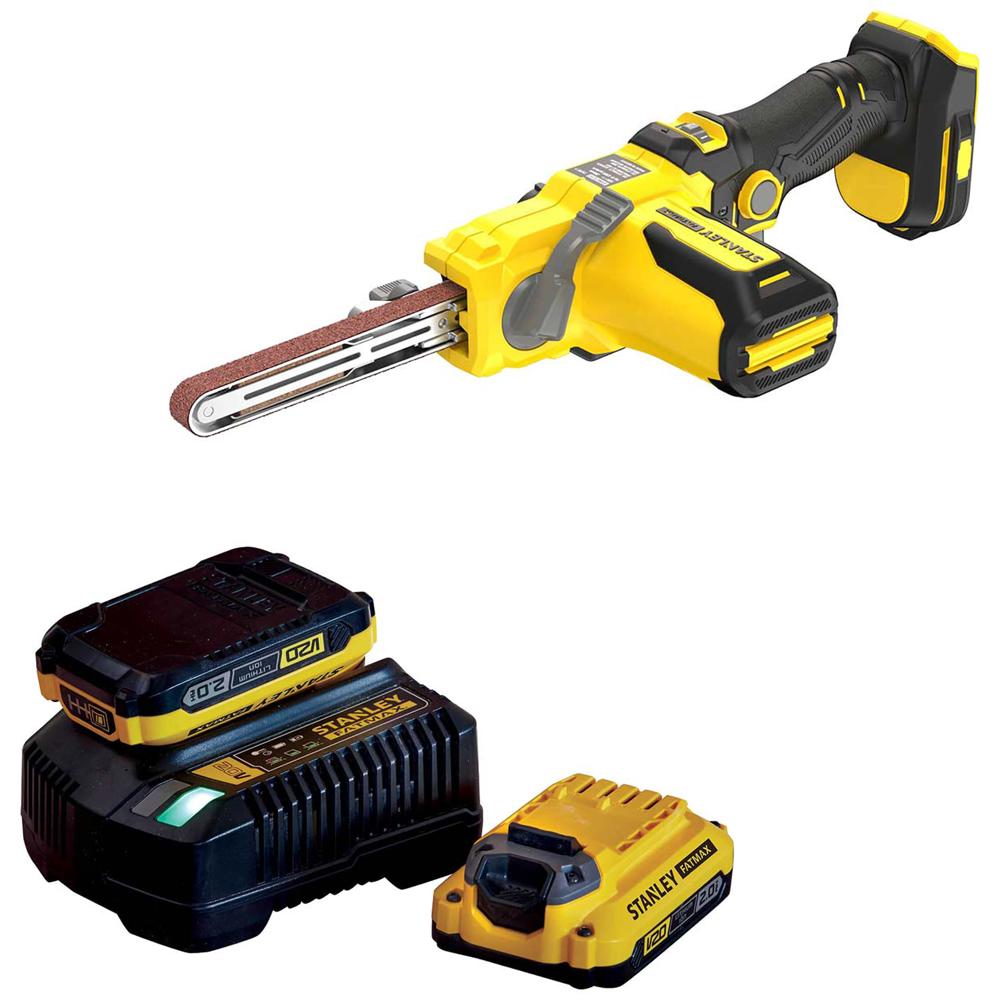 Stanley Fatmax V20 SFMCE210 18v Cordless Power File Belt Sander 2 x 2ah Li-ion Charger No Case