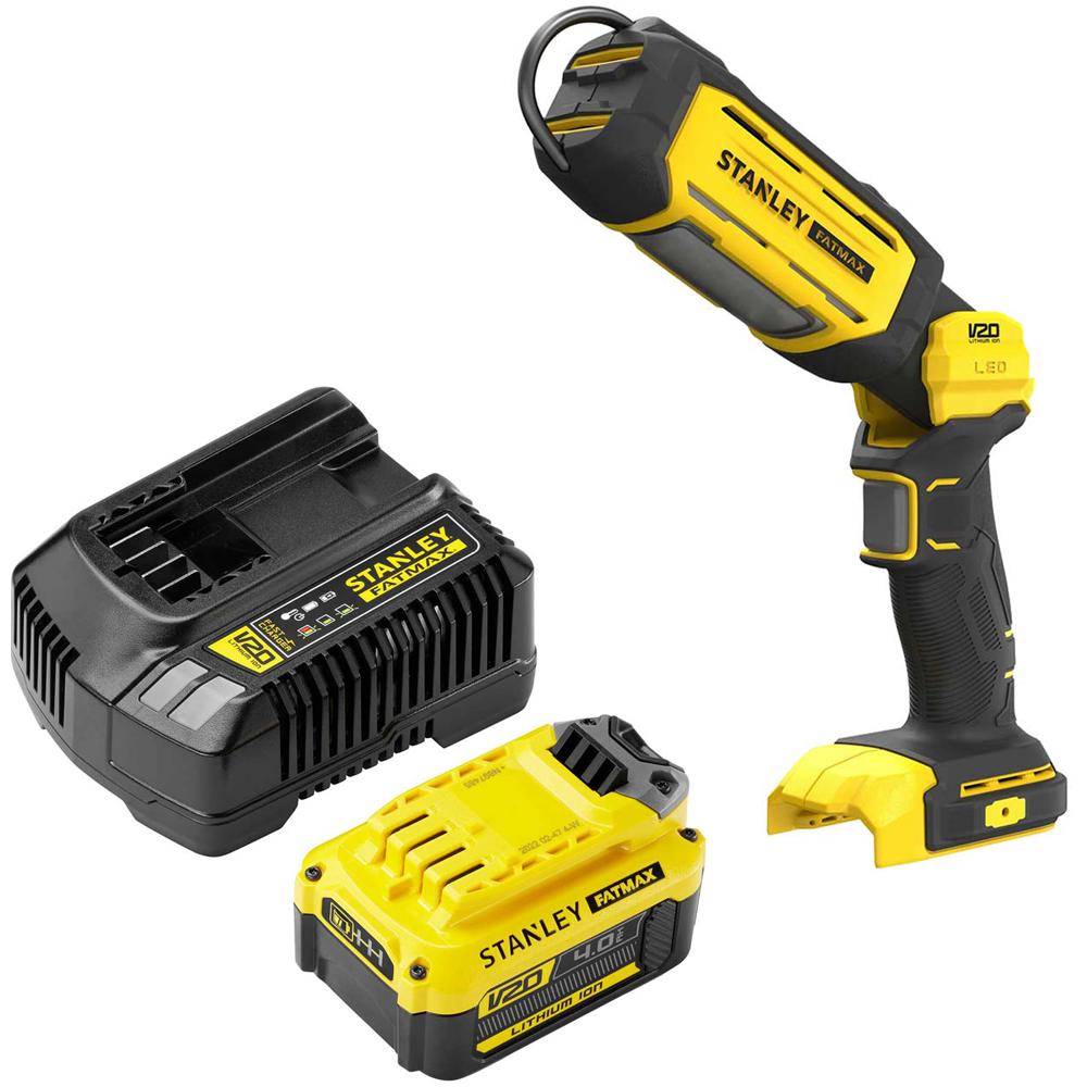 Stanley Fatmax V20 Sfmcl050 18v Cordless Pivoting Led Work Light 1 X 4ah Li-ion Charger No Case