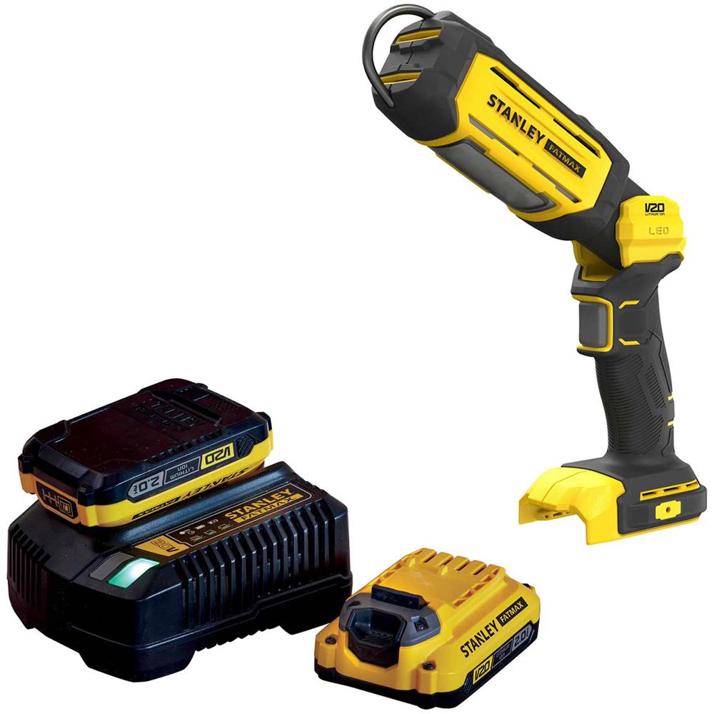 Stanley Fatmax V20 Sfmcl050 18v Cordless Pivoting Led Work Light 2 X 2ah Li-ion Charger No Case
