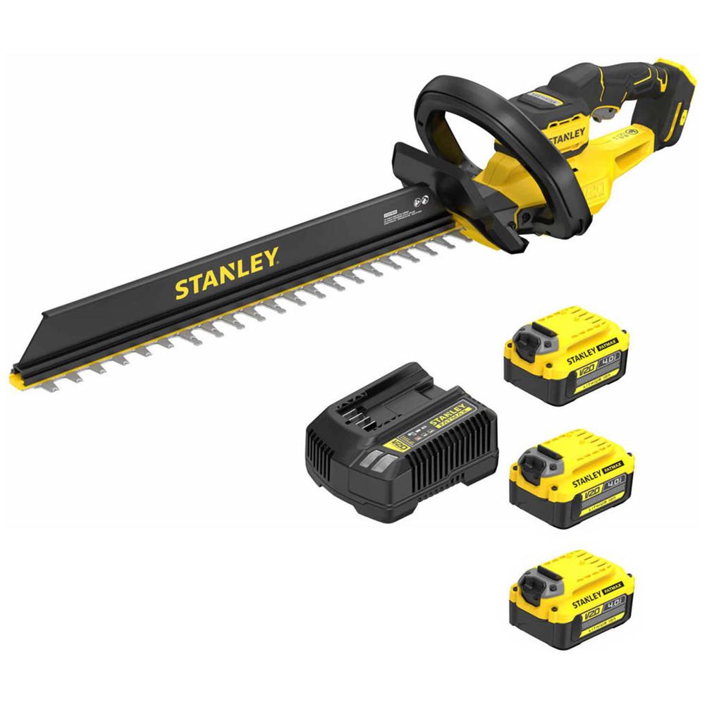 Stanley FatMax V20 STCHT8255 18v Cordless Hedge Trimmer 550mm 3 x 4ah Li-ion Battery Charger