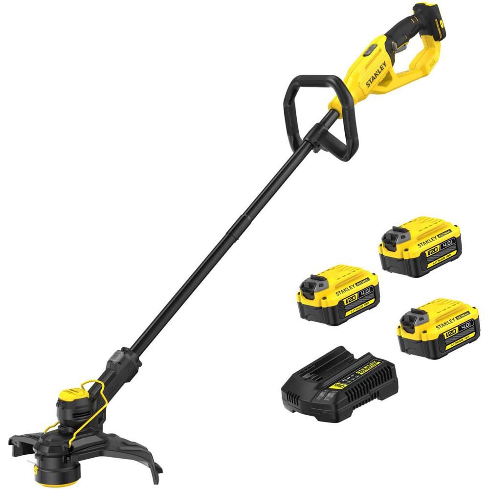 Stanley FatMax V20 STCST933 18v Cordless Grass Trimmer 330mm 3 x 4ah Li-ion Battery Charger