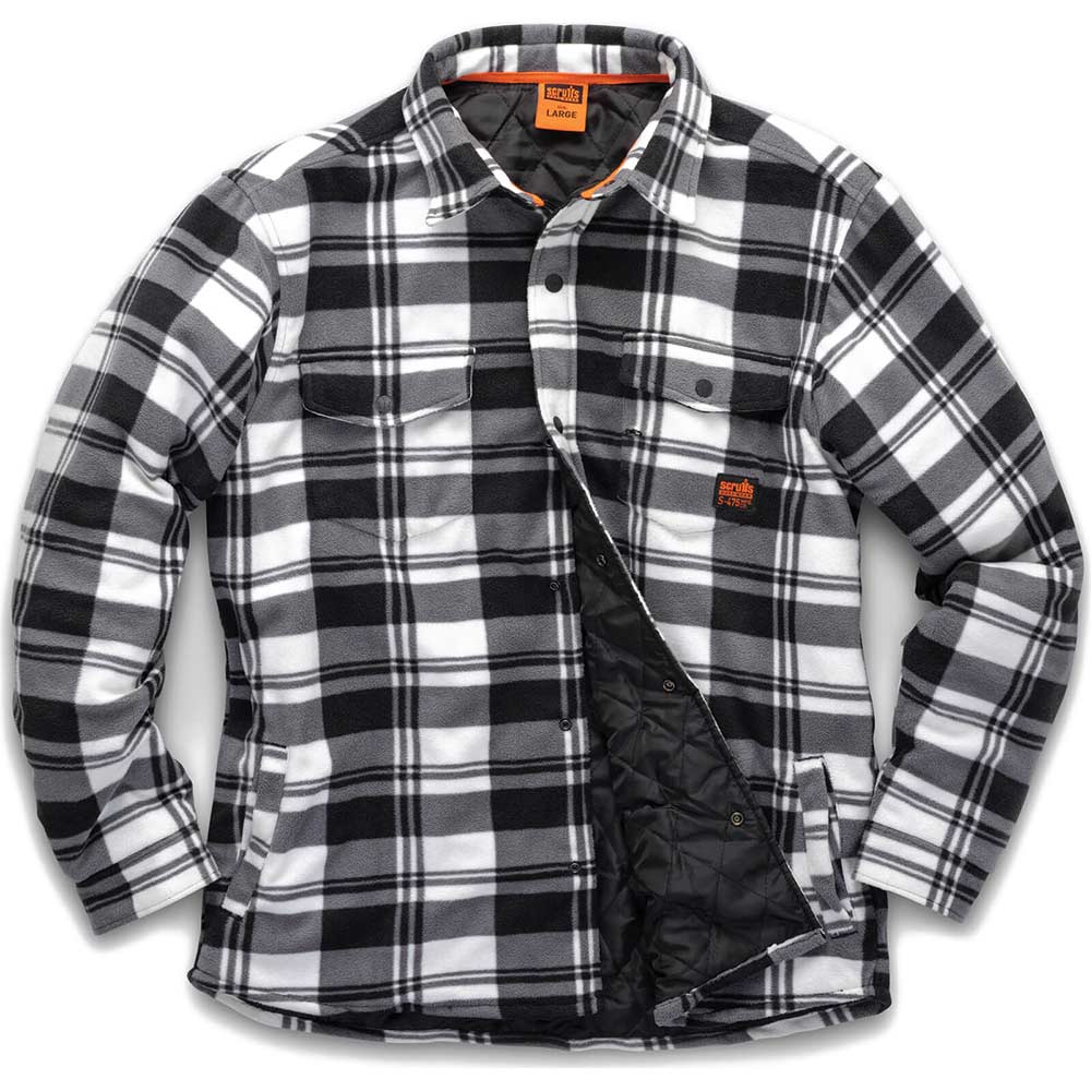 Scruffs Worker Padded Checked Shirt Black / White XL
