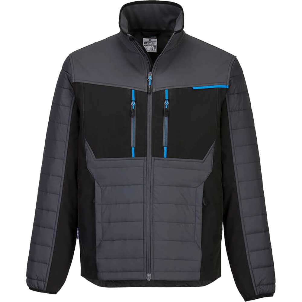 Portwest WX3 Mens Hybrid Baffle Jacket Metal Grey 2XL