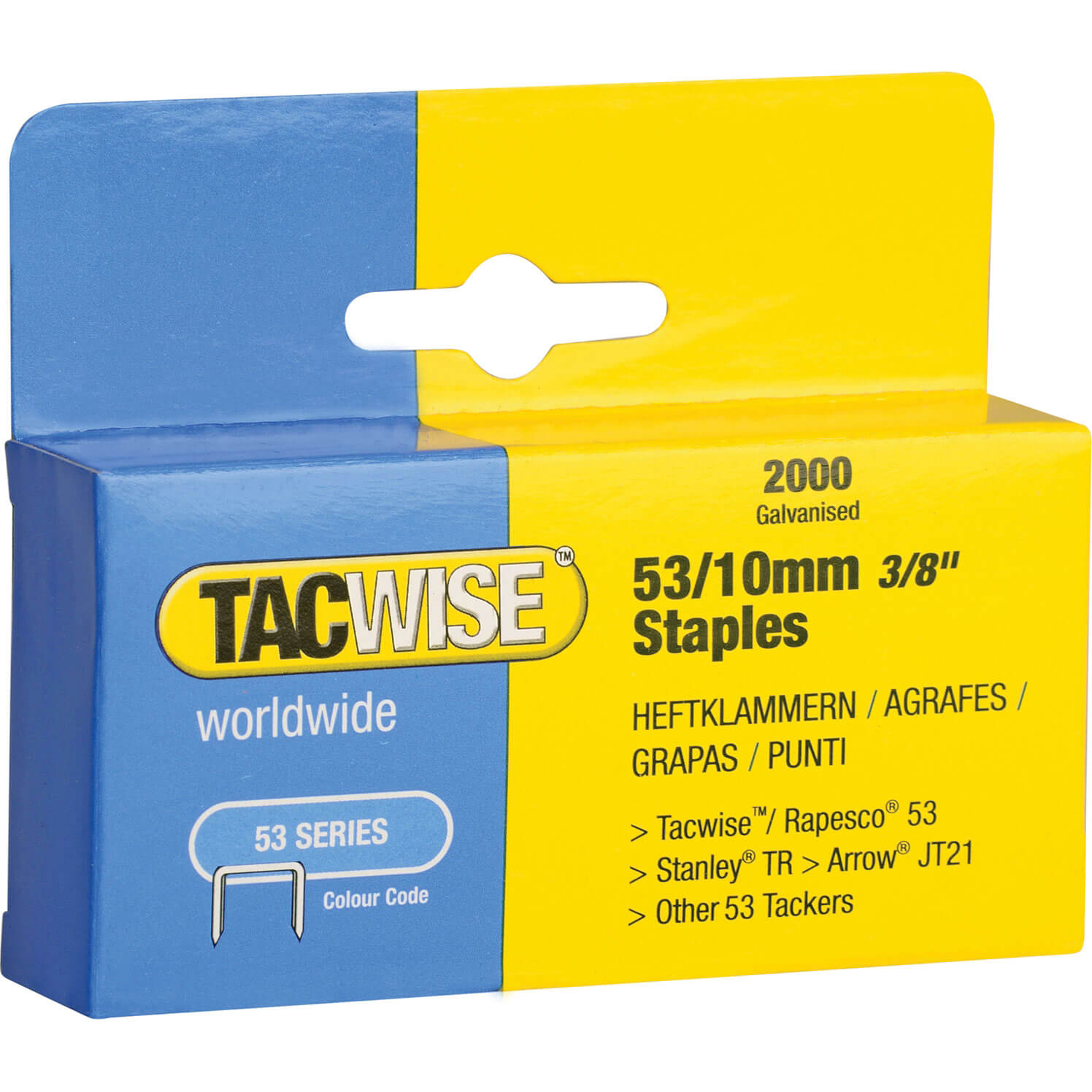 Image of Tacwise 53/12 Staples 10mm Pack of 2000