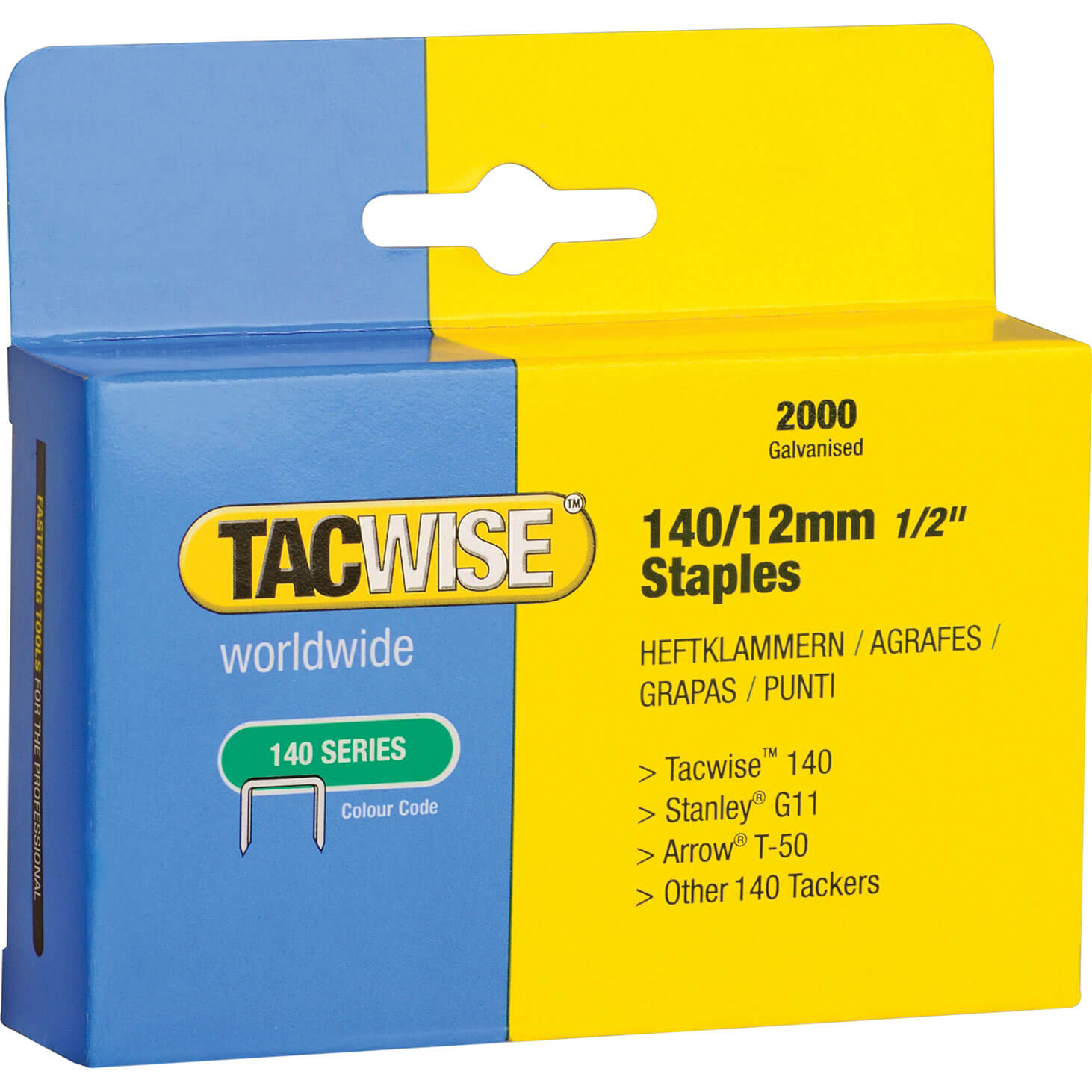 Image of Tacwise 140 Staples 12mm Pack of 2000