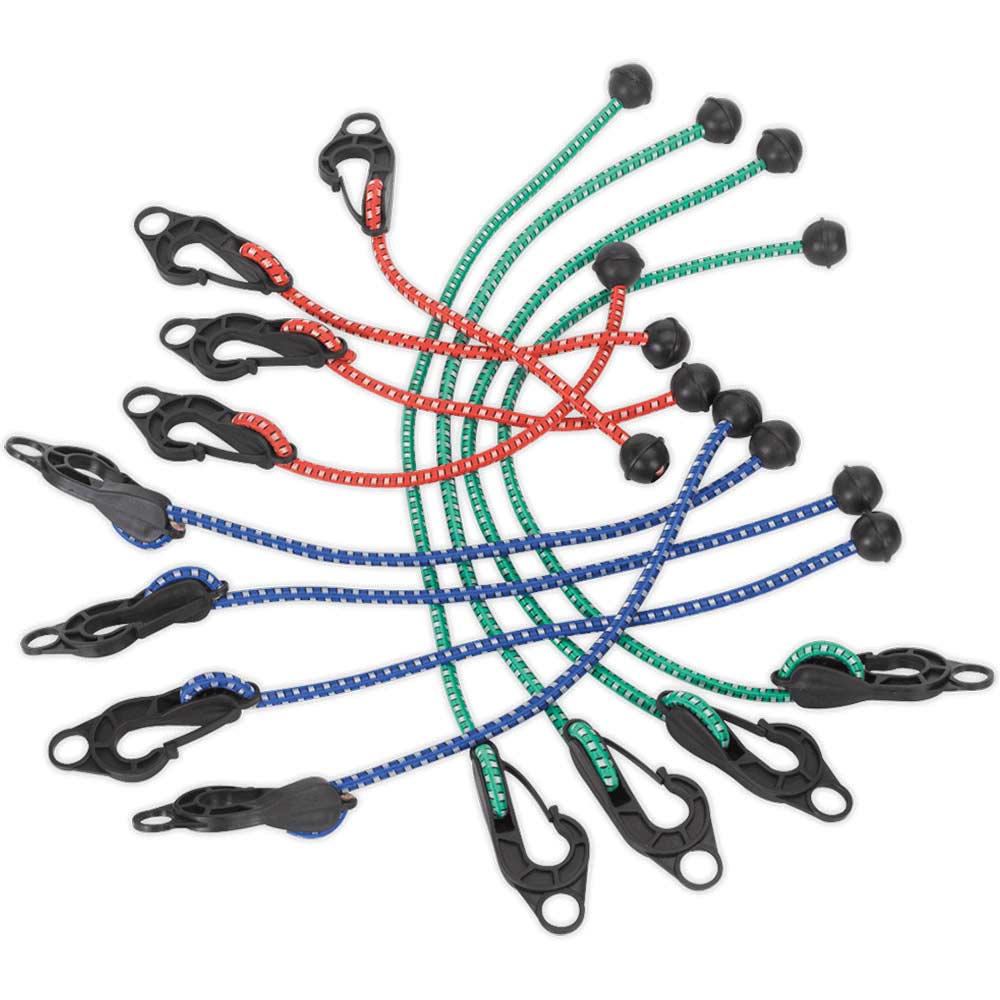 Sealey 12 Piece Assorted Tarpaulin Cords Set