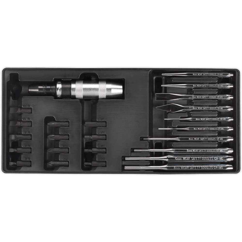 Sealey 25 Piece Punch and Impact Driver Set in Module Tray in UK Specification