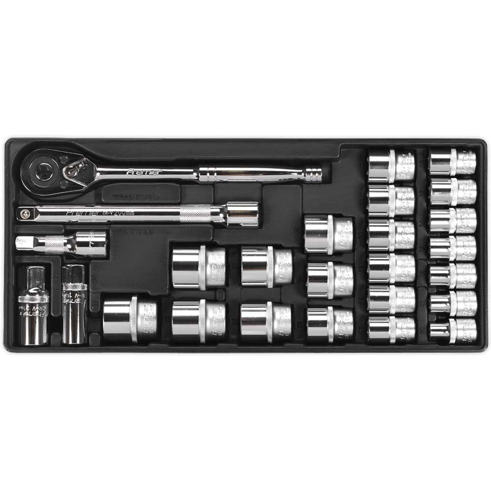 Image of Sealey 26 Piece 1/2" Drive Socket Set Metric in Module Tray
