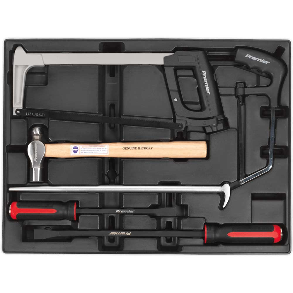 Sealey 6 Piece Hammer, Hacksaw and Pry Bar Set
