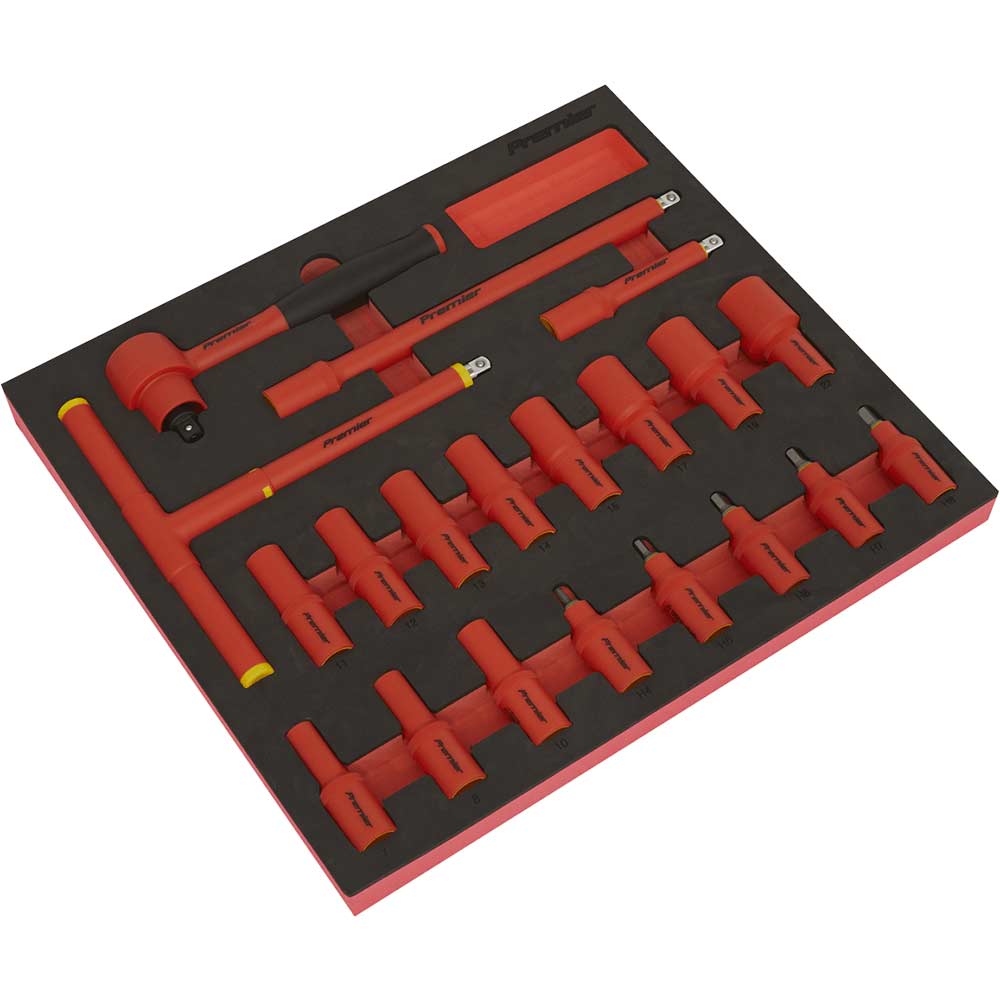 Sealey 20 Piece 3/8" Drive VDE Insulated Socket Set in Module Tray 3/8