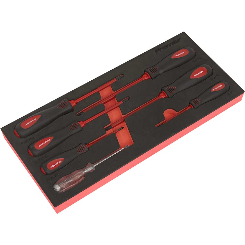 Image of Sealey 7 Piece VDE Insulated Screwdriver Set in Module Tray