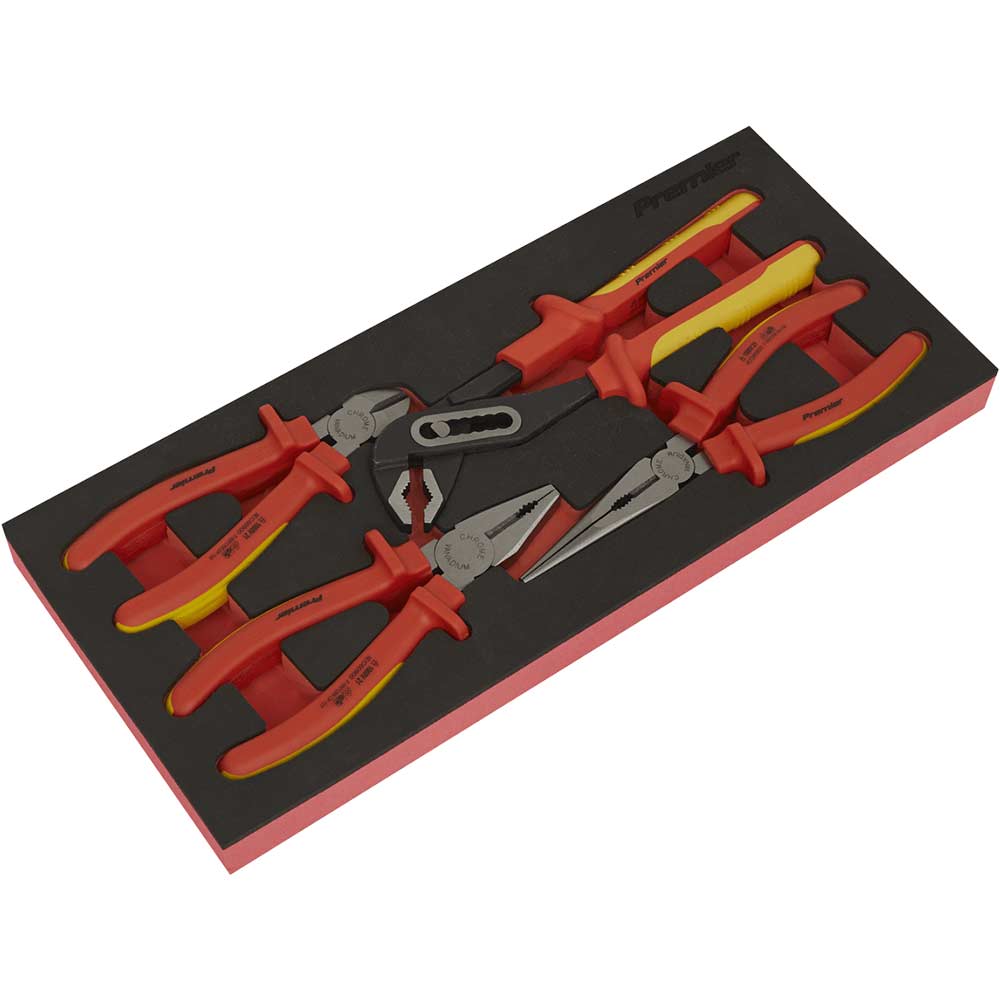 Image of Sealey 4 Piece VDE Insulated Pliers Set in Module Tray