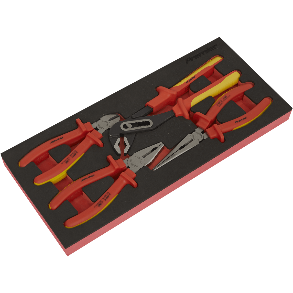 Photos - Tool Kit Sealey 4 Piece VDE Insulated Pliers Set in Module Tray TBTE07 