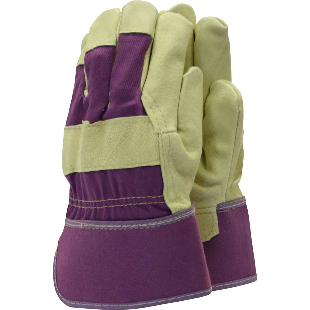 Town and Country Original Washable Leather Rigger Gloves Purple M