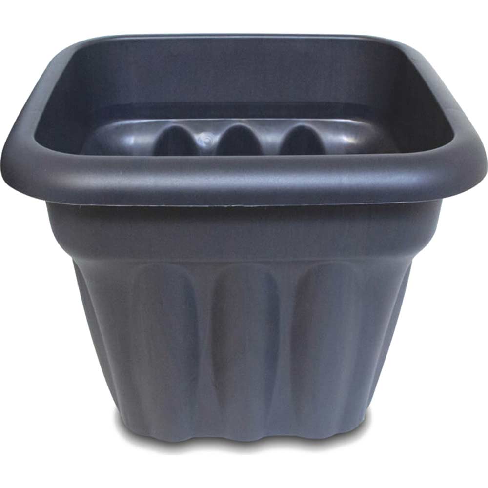Town and Country Square Plastic Planter Pot Grey 50l