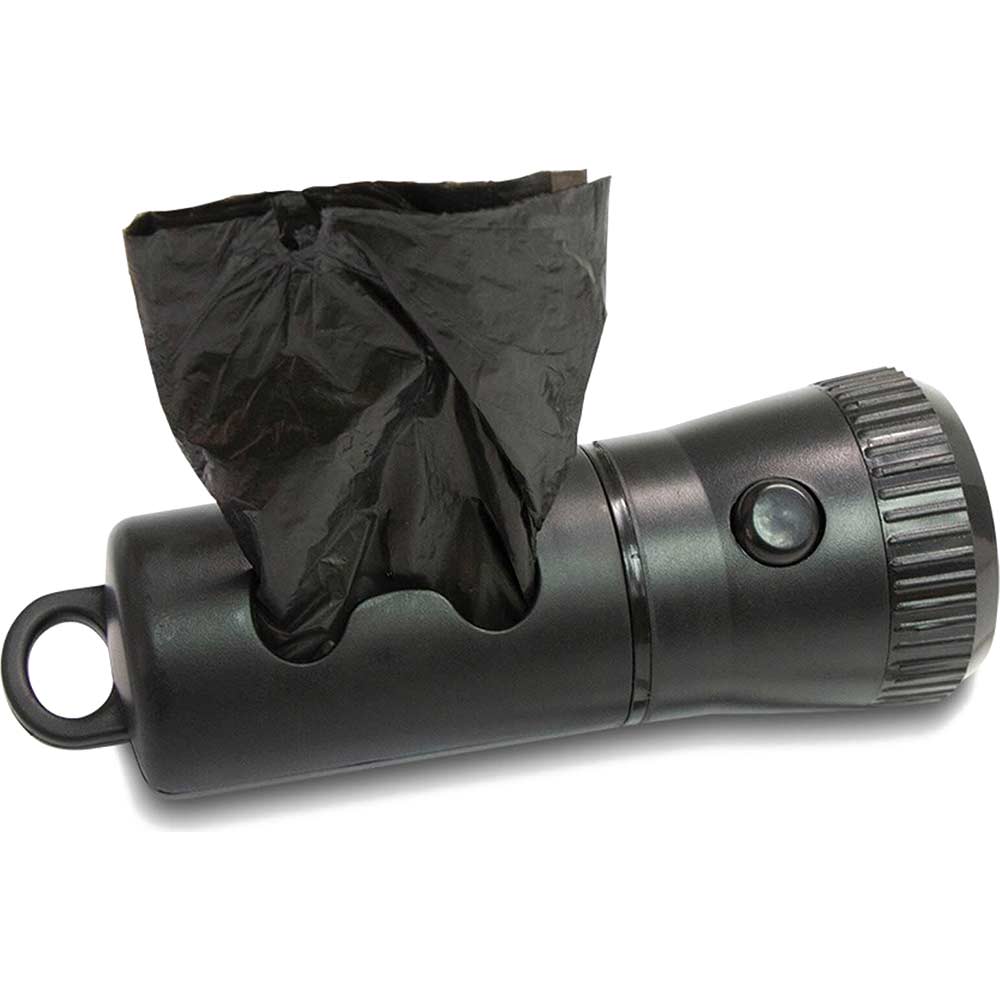 Town and Country Dog Walkers Torch and Doggy Bag Dispenser Black