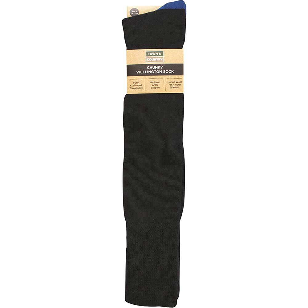 Town and Country Navy Chunky Wellington Boot Socks 7 - 11