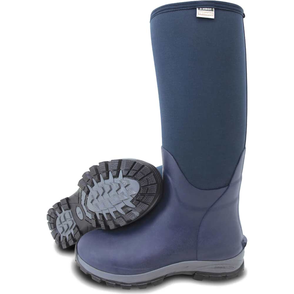 Image of Town and Country Buckingham Rubber Wellington Boots Navy Size 12