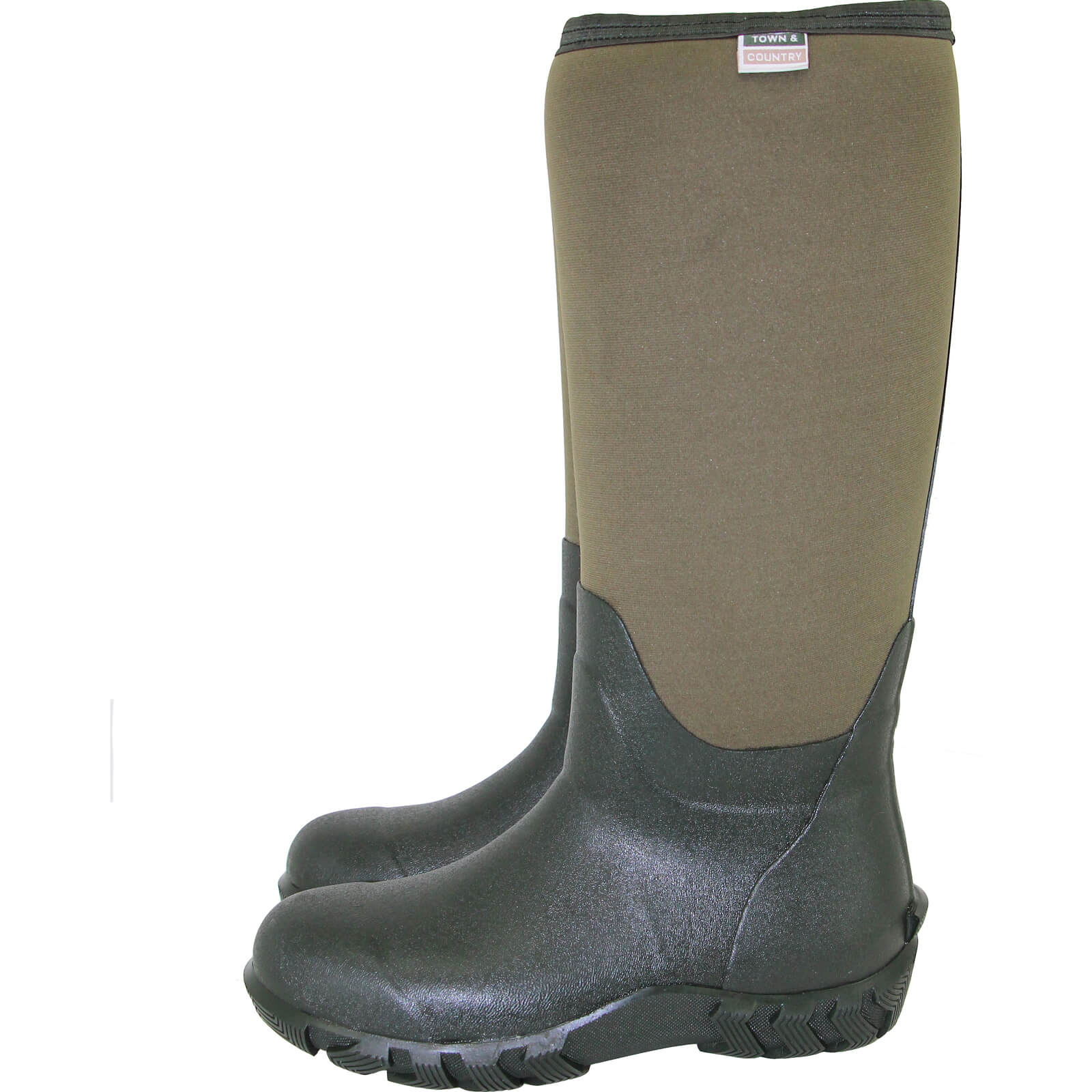 Image of Town and Country Buckingham Rubber Wellington Boots Green Size 10