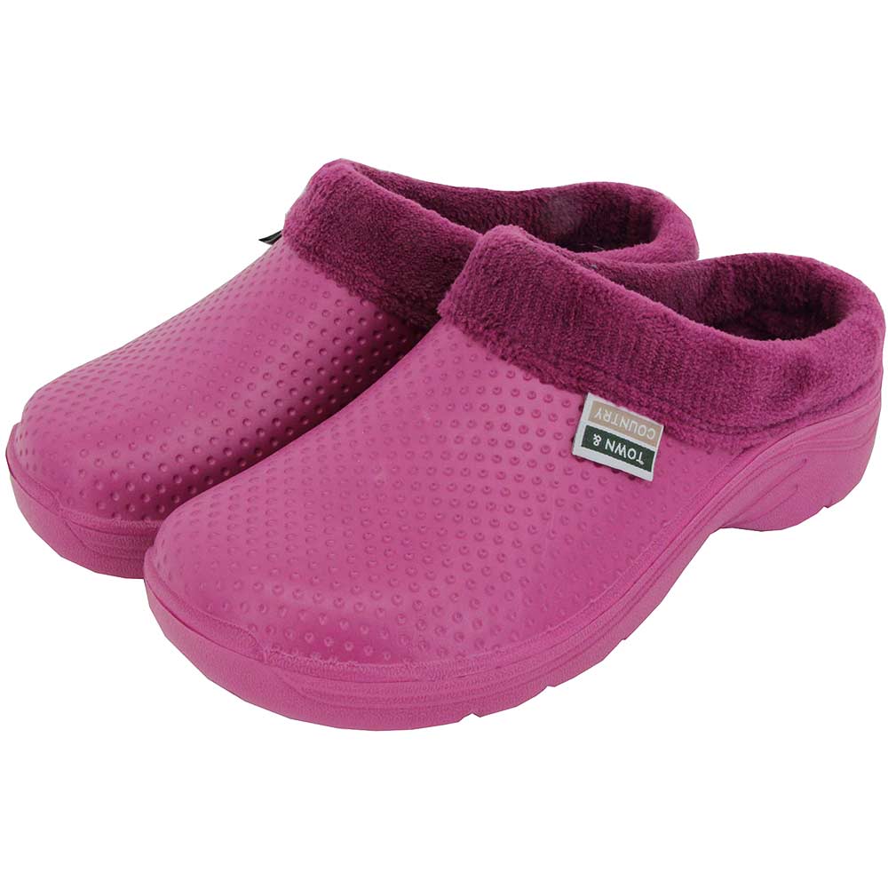 Town and Country Fleecy EVA Cloggies Garden Shoes Raspberry Size 8