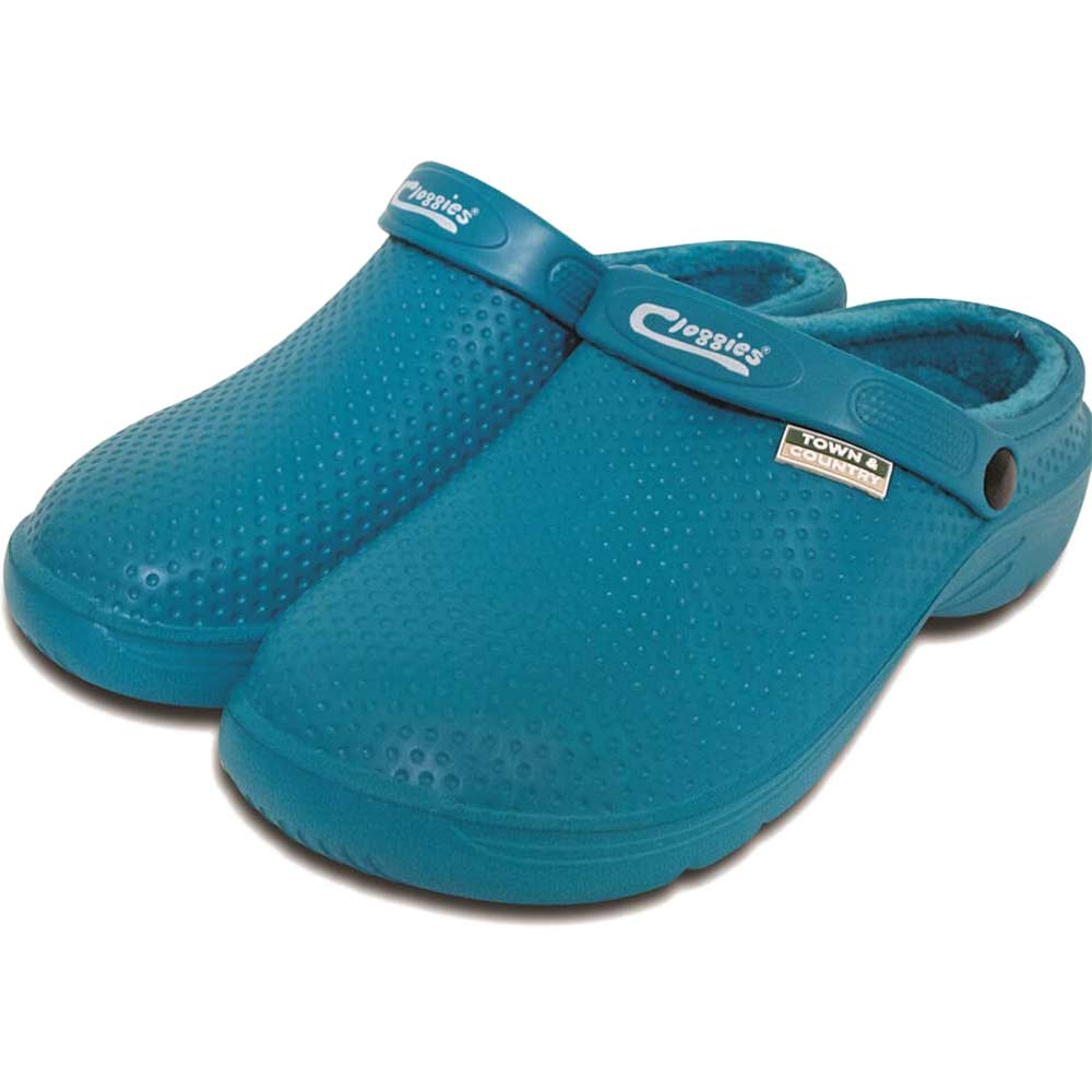 Town and Country Fleecy EVA Cloggies Garden Shoes Teal Size 8