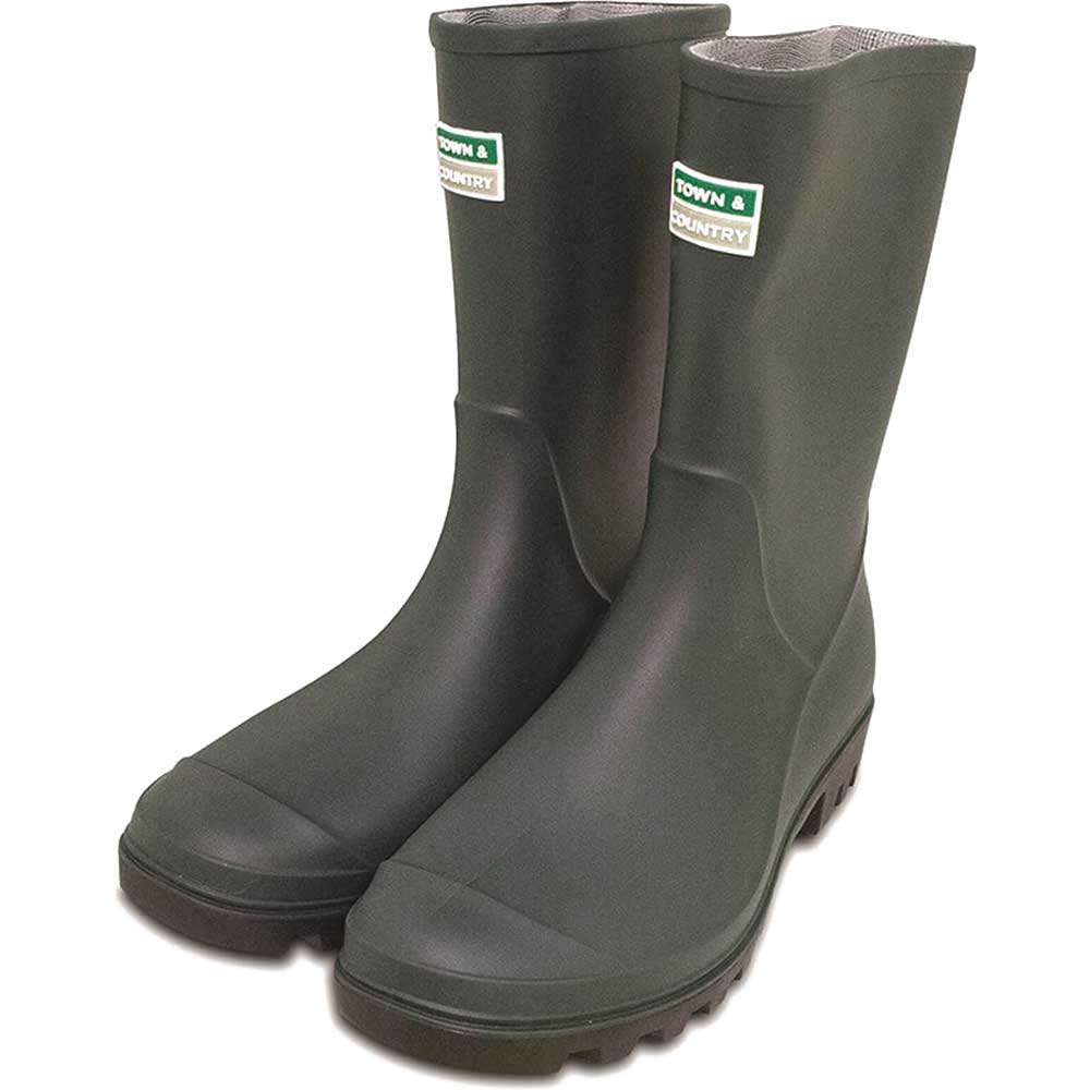 Town and Country Eco Essential Half Length Wellington Boots Green Size 12