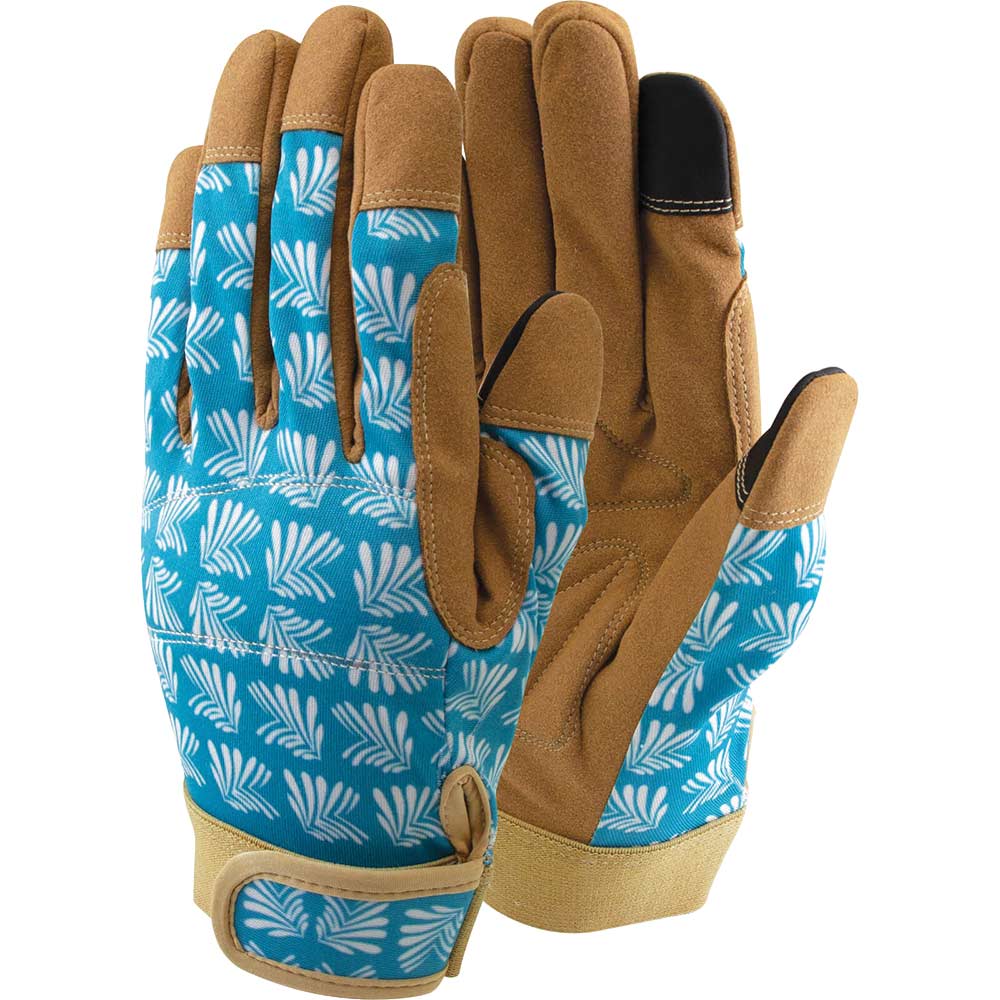 Town and Country Lux Fit Synthetic Leather Garden Gloves Blue M