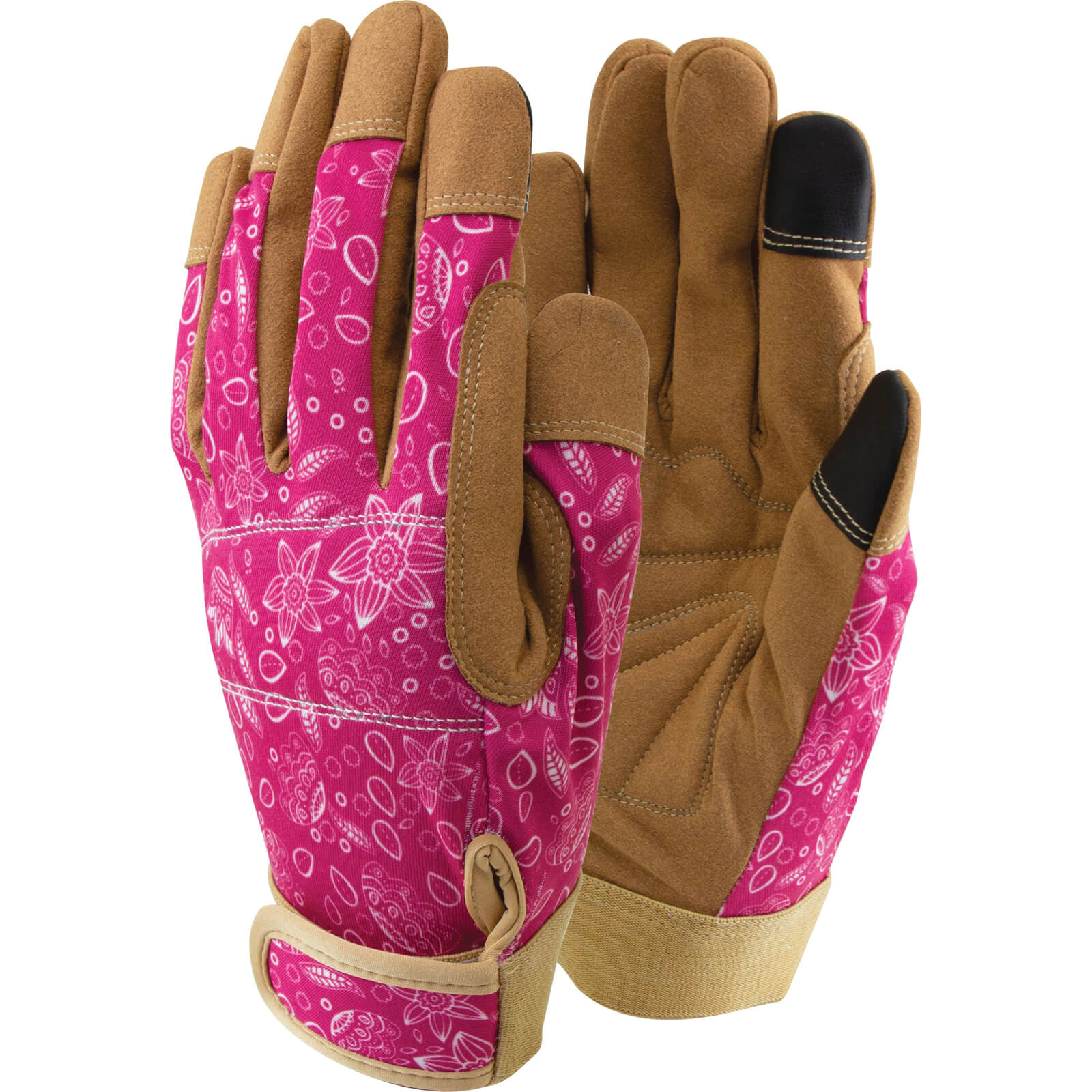 Image of Town and Country Lux Fit Synthetic Leather Garden Gloves Pink M