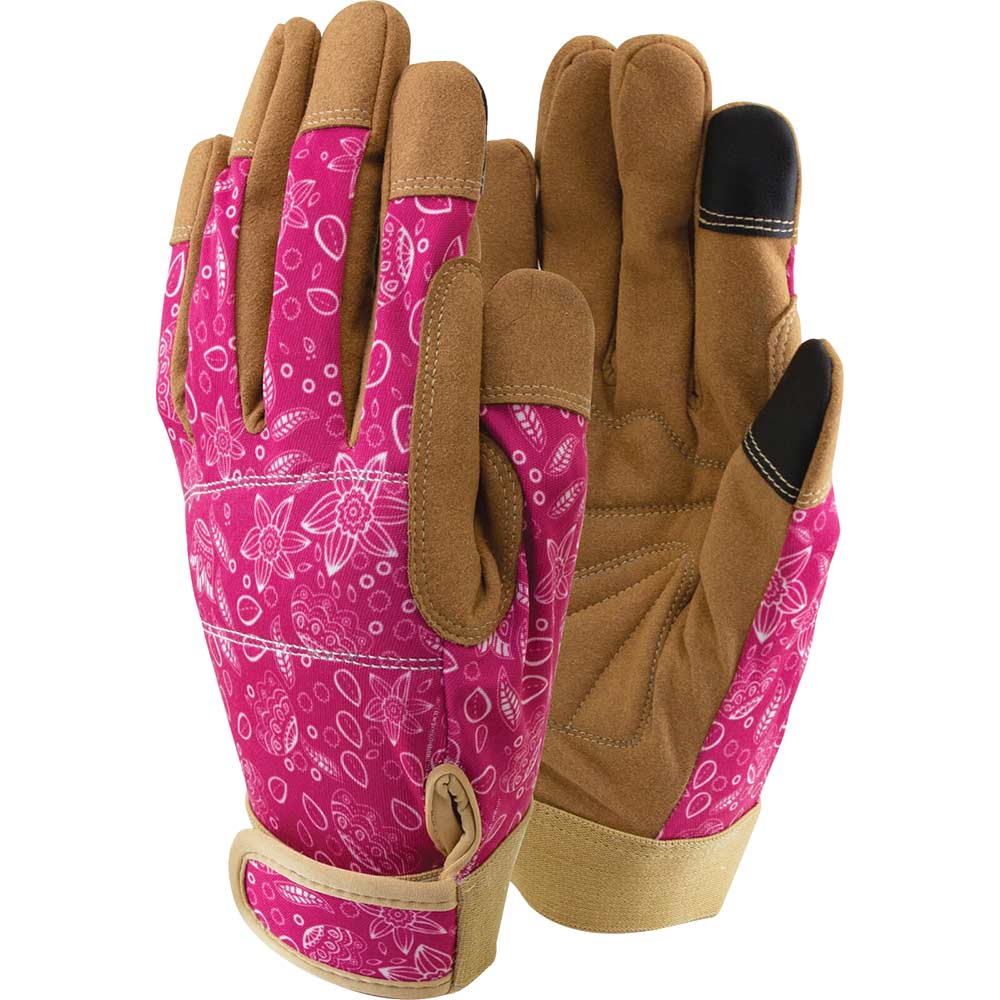 Town and Country Lux Fit Synthetic Leather Garden Gloves Pink M