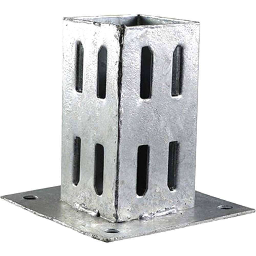 Image of Bolt Down Fence Post Shoe Galvanised 100mm