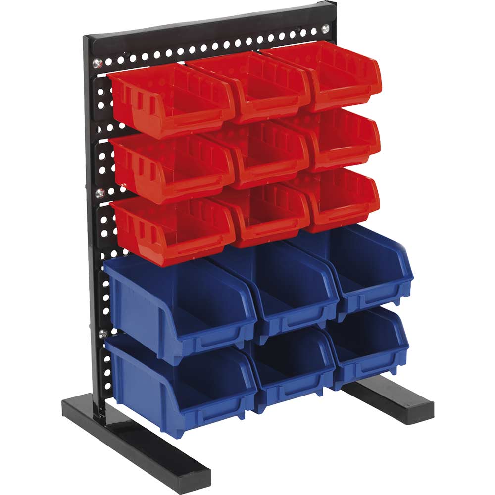 Sealey Freestanding Bench Rack and 15 Storage Bins in UK Specification