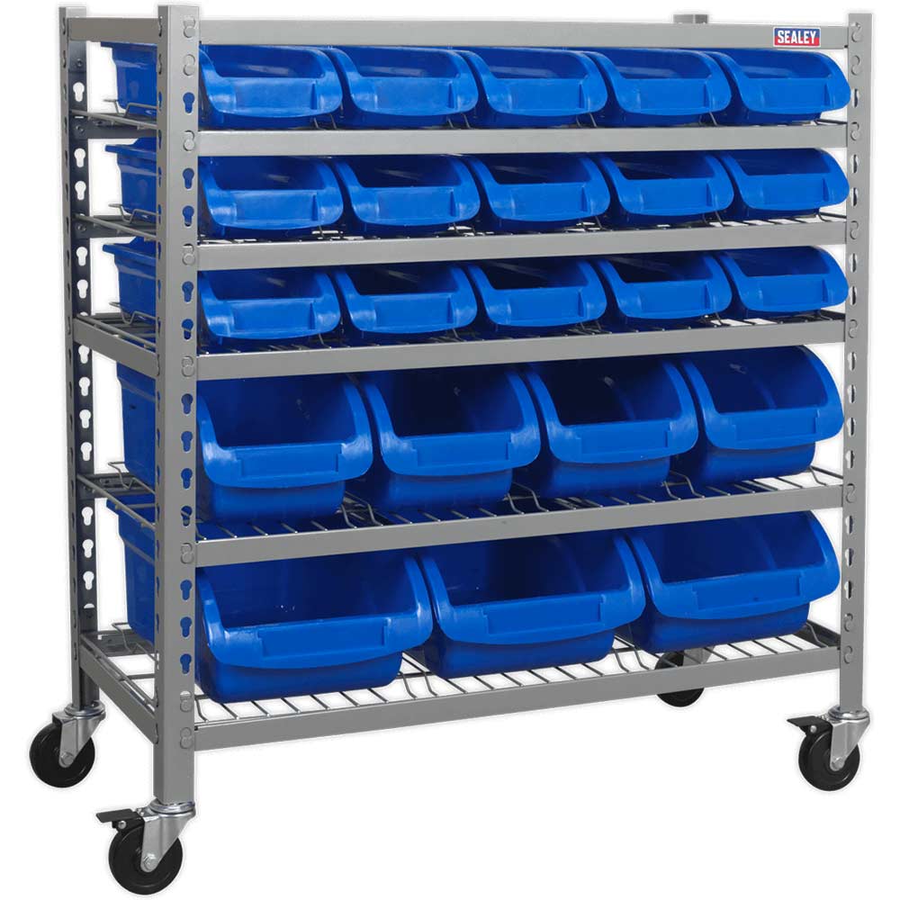Sealey 22 Piece Mobile Bin Storage System in UK Specification
