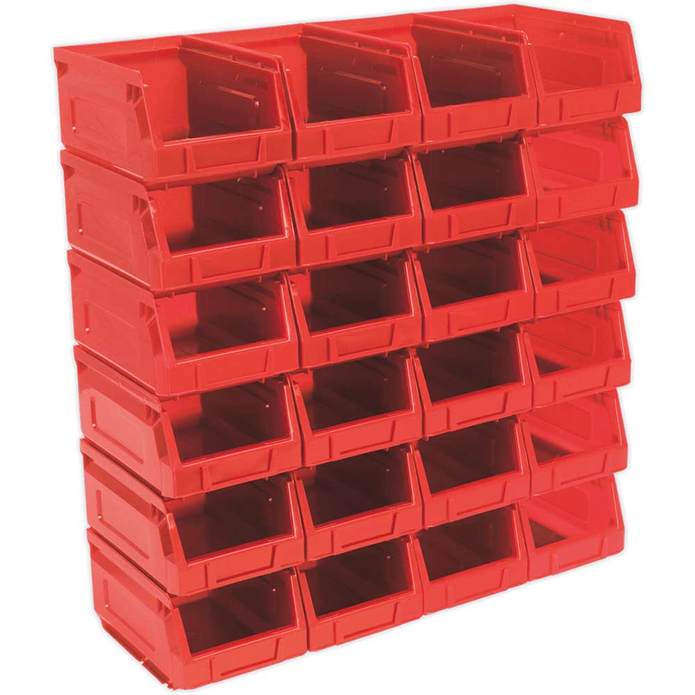 Image of Sealey Plastic Storage Bin 105 x 165 x 83mm RED Pack of 24