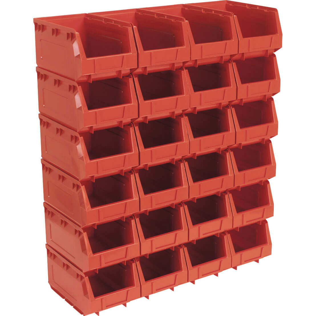 Image of Sealey Plastic Storage Bin 103 x 85 x 53mm RED 24