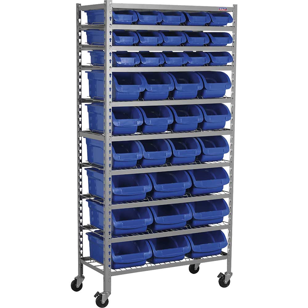 Image of Sealey 36 Piece Mobile Bin Storage Rack