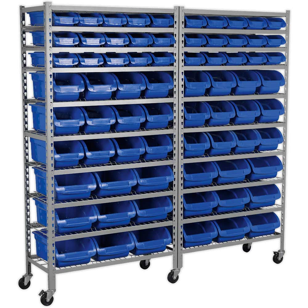 Image of Sealey 72 Piece Mobile Bin Storage Rack