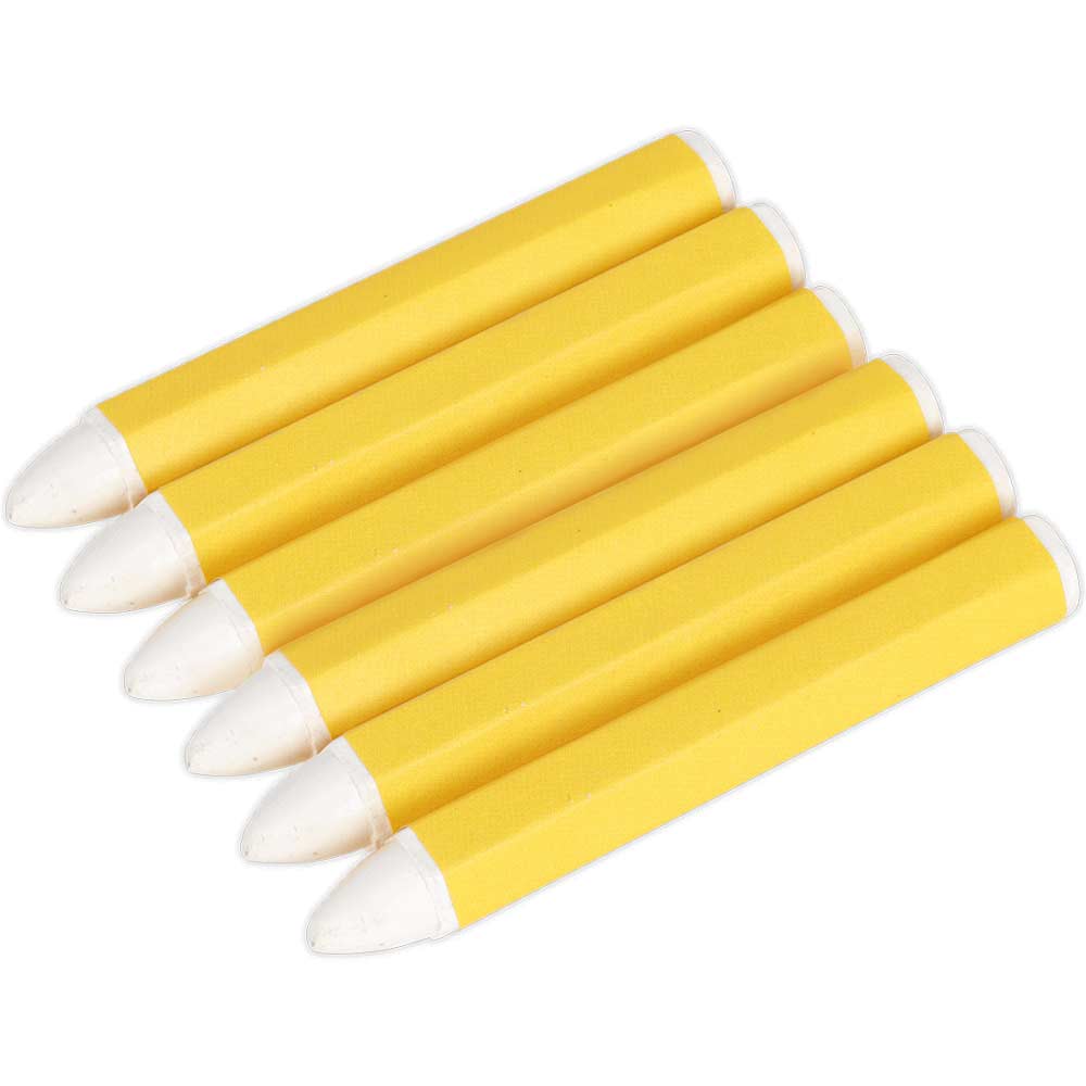 Sealey Tyre Marking Crayons White Pack of 6