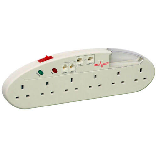 Image of Extension Lead 6 Socket Surge Protected 2m