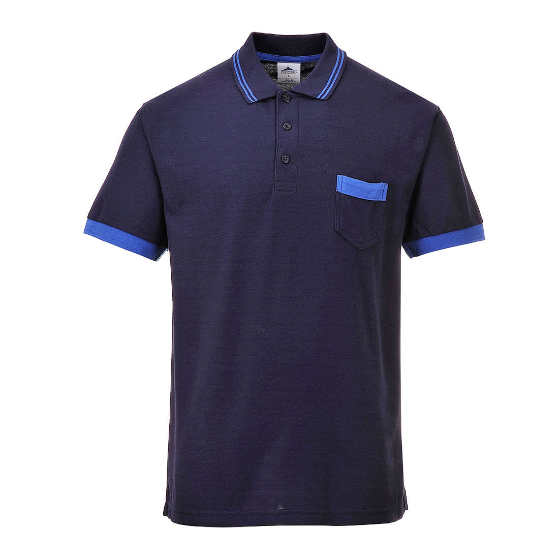 Image of Portwest Mens Texo Contrast Polo Shirt Navy L